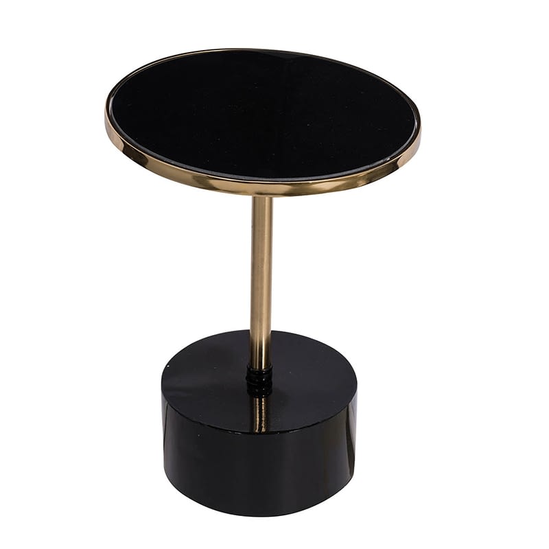 Chic Gold and Black Round Side Table – Garden and House Exclusives